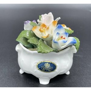 Vintage Aynsley Bone China February Crocus Floral Arrangement Birth Month